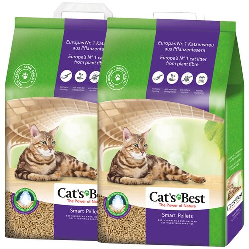 CAT'S BEST SMART PELLETS - Кэтс Бэст наполнитель древесно-комкующийся для длинношерстных кошек (10 + 10 л) фото