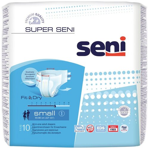 Подгузники для взрослых Seni Super, S, 40 х 60 см, 10 шт. фото