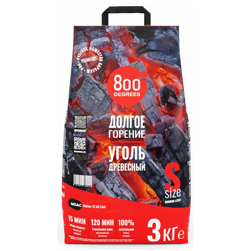 800 Degrees Уголь Lump Charcoal, 3 кг 16 л фото