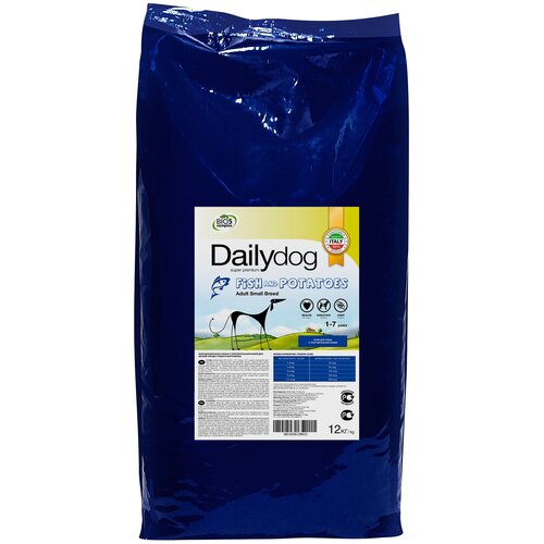 Сухой корм для собак DailyDog рыба, с картофелем 1 уп. х 1 шт. х 12000 г (для мелких и карликовых пород) фото