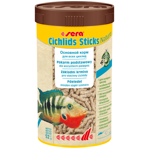 Сухой корм  для  рыб Sera Cichlids Sticks Nature, 250 мл, 52 г фото