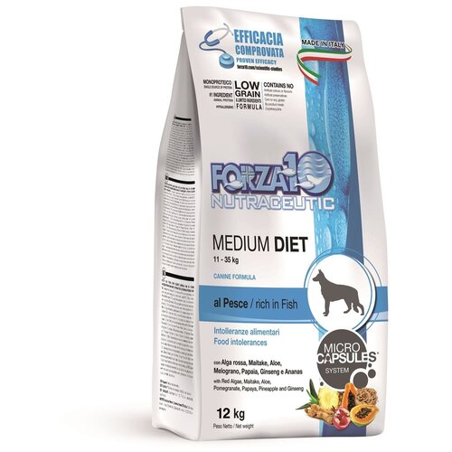 Сухой корм для собак Forza10 Diet, гипоаллергенный, рыба 1 уп. х 1 шт. х 12000 г (для средних пород) фото