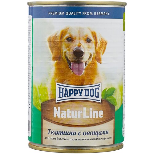 Влажный корм для собак Happy Dog NaturLine, телятина, с овощами 1 уп. х 1 шт. х 970 г фото