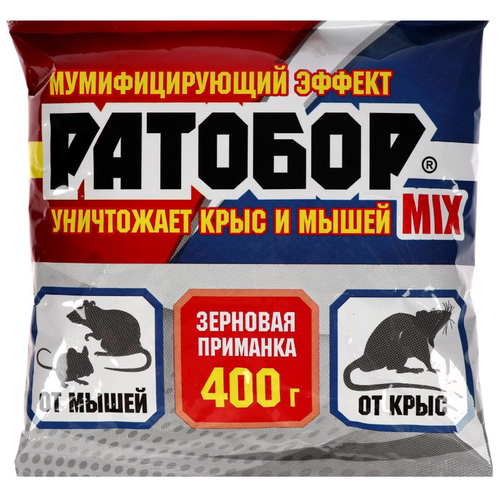 Средство Ратобор Зерновая приманка Mix 400 г, пакет, 0.4 кг, 0.018 л фото