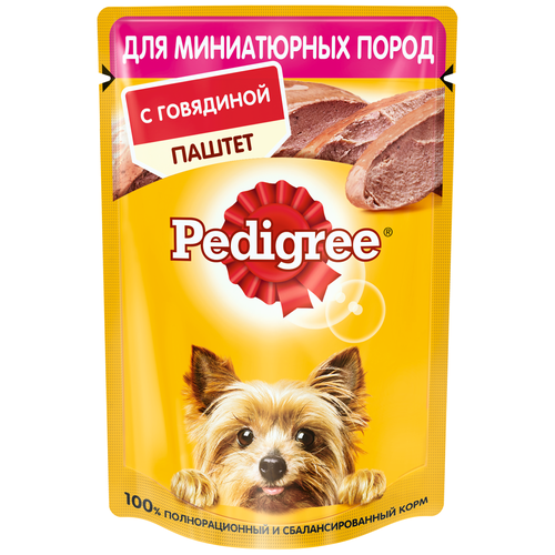 Влажный корм для собак Pedigree говядина 1 уп. х 1 шт. х 80 г (для мелких и карликовых пород) фото