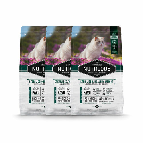 Vitalcan Nutrique Cat Adult Sterilised/Healthy Weight для стерилизованных кошек, контроль веса, 2 кг х 3 шт. фото