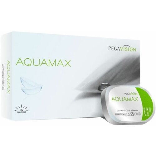 Контактные линзы Pegavision Aquamax., 6 шт., R 8,6, D -2,5, бесцветный, 1 уп. фото