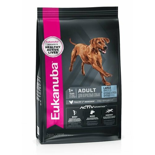 EUKANUBA ADULT LARGE BREED 3 кг сухой корм для взрослых собак крупных пород 5шт фото