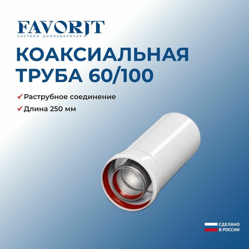 Коаксиальная труба Favorit 60/100-250 мм фото