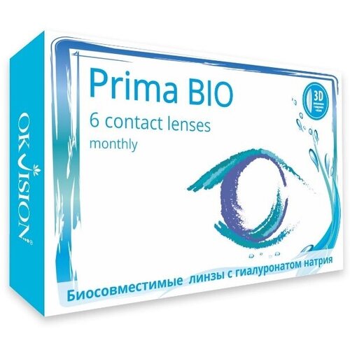 Контактные линзы OKVision PRIMA BIO, 6 шт., R 8,6, D -3,5, бесцветный, 1 уп. фото