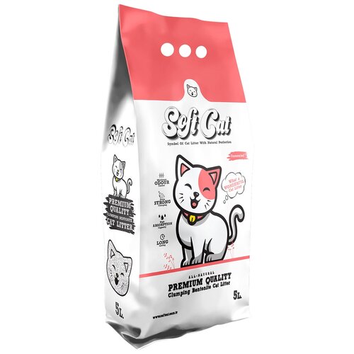 ​​​​​​Наполнитель для кошек Soft Cat, комкующийся без запаха 5 л фото