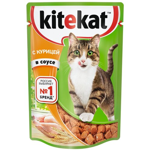 Влажный корм для кошек Kitekat курица 10 шт. х 85 г (кусочки в соусе) фото