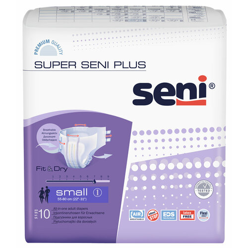 Подгузники для взрослых Super Seni PLUS small (обхват 55-80 см) 10 шт. фото