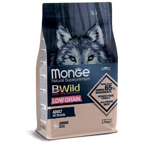 Сухой корм для собак Monge BWILD Feed the Instinct Low Grain, гусь 1 уп. х 1 шт. х 2500 г фото