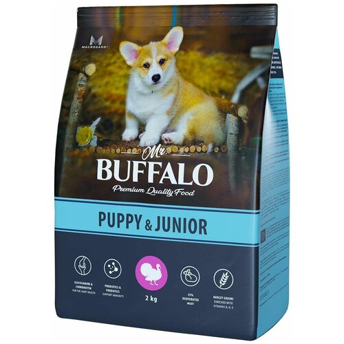 Сухой корм для щенков и юниоров Mr.BUFFALO Puppy & Junior с индейкой 1 уп. х 1 шт. х 2000 г фото