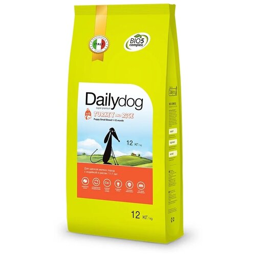 Сухой корм для щенков DailyDog индейка, с рисом 1 уп. х 1 шт. х 12000 г (для мелких и карликовых пород) фото