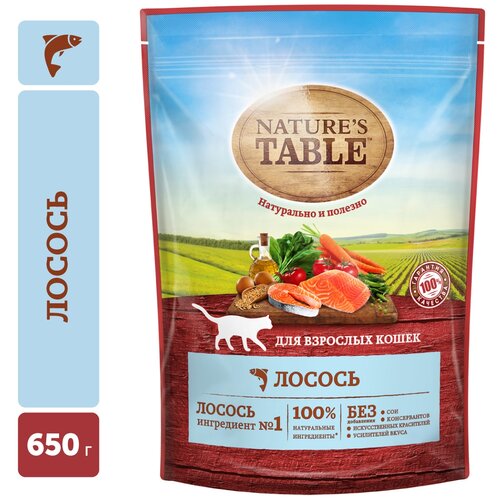 Сухой корм для кошек Nature's Table с лососем 650 г фото