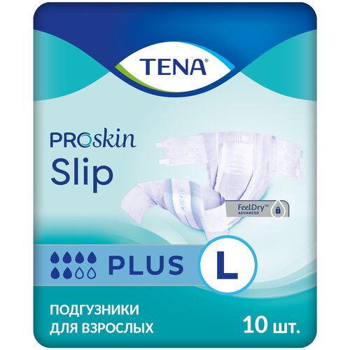 Подгузники для взрослых ТЕНА Slip Plus, L, 10 шт. фото