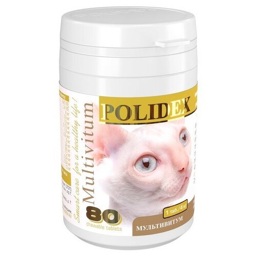 Витамины Polidex Multivitum (Мультивитум) для кошек, 80 шт. фото