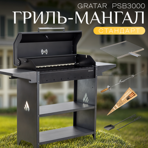 Гриль на дровах Gratar Professional Standart BBQ, PSB 3000 с набором 