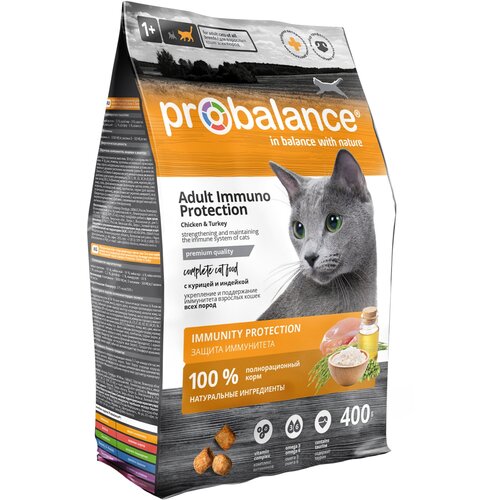 Сухой корм для кошек ProBalance с курицей, с индейкой 2 шт. х 400 г фото