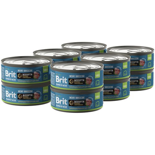 Консервы для собак мелких пород Brit Premium by Nature, ассорти из птицы с потрошками, 100 гр*12 шт фото