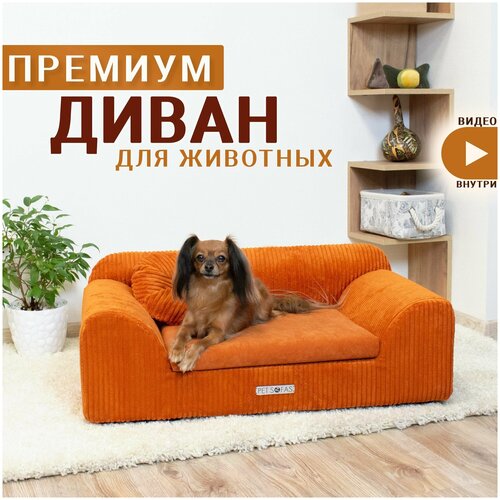 Лежанка-диван для собак и кошек. Деревянный каркас. I Лежак оксфорд - PET SOFAS I Размер - S фото