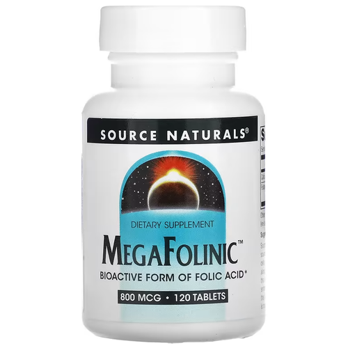 Таблетки Source Naturals MegaFolinic, 60 г, 120 шт. фото