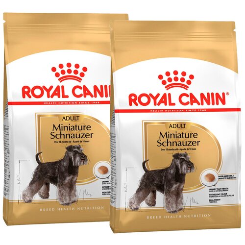 Сухой корм ROYAL CANIN MINIATURE SCHNAUZER ADULT для взрослых собак миниатюрный шнауцер (7,5 + 7,5 кг) фото