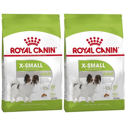 Сухой корм для собак Royal Canin X-Small Adult 1 уп. х 2 шт. х 500 г (для мелких и карликовых пород) фото