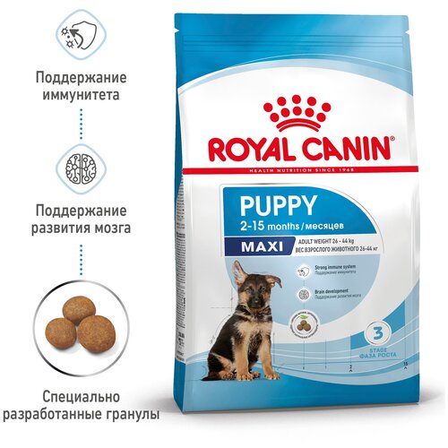 Сухой корм для щенков Royal Canin при чувствительном пищеварении, для здоровья костей и суставов 1 уп. х 2 шт. х 15000 г (для крупных пород) фото