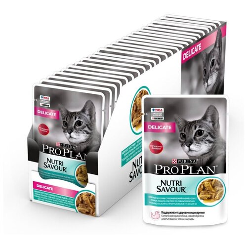 PURINA Pro Plan NutriSavour Delicate Пауч д/кошек Чувствит пищевар с Океанической рыбой в соусе 85 г фото