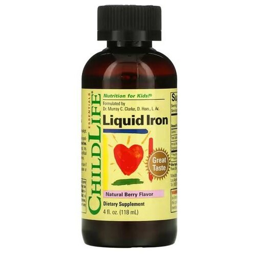 Раствор ChildLife Essentials Liquid Iron, 118 г, 118 мл фото