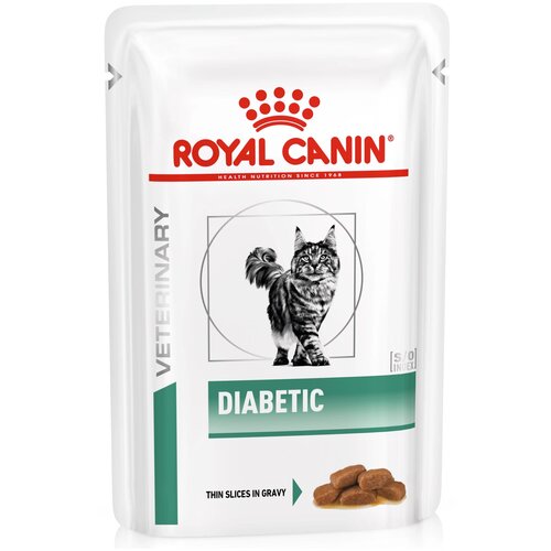 Влажный корм для кошек Royal Canin Diabetic, при сахарном диабете, профилактика избыточного веса 85 г (кусочки в соусе) фото