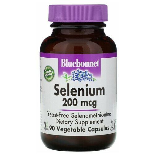 Bluebonnet Nutrition Selenium (Cелен бездрожжевой селенометионин) 200 мкг 90 капсул фото