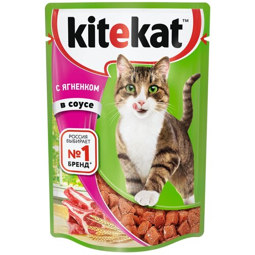 Влажный корм для кошек Kitekat ягненок 10 шт. х 85 г (кусочки в соусе) фото