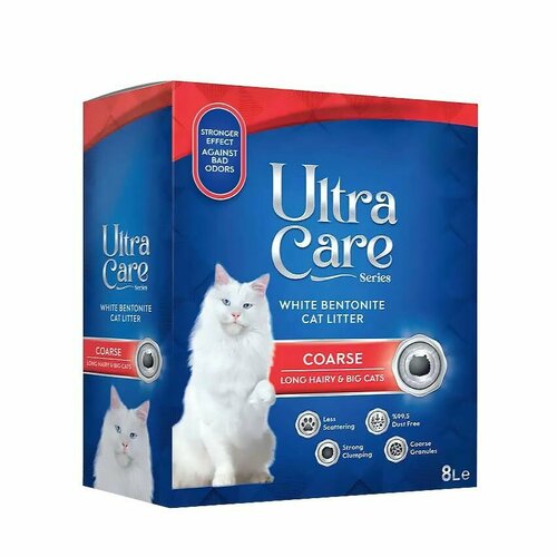 Ultra Care Coarse Long Hairy&Big Cats комкующийся наполнитель для кошачьего туалета для длинношерстных и крупных кошек - 8 л (7 кг) фото