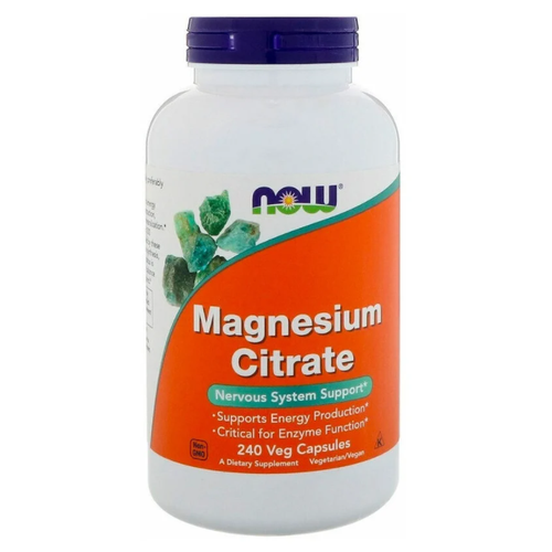 фото Капсулы NOW Magnesium Citrate, 370 г, 370 мл, 240 шт., купить за 3600 руб онлайн