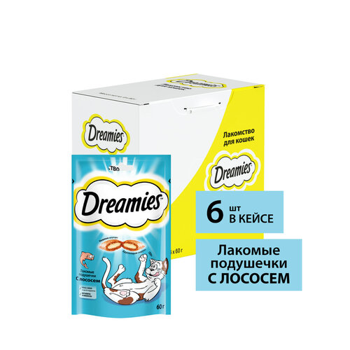 Лакомство для кошек  Dreamies Подушечки, 360 г (шоу бокс) рыба фото