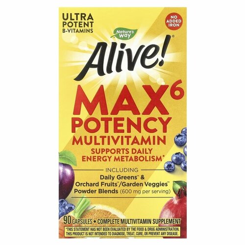 Nature's Way Alive! Max6 Potency (мультивитаминный комплекс без железа) 90 капсул фото