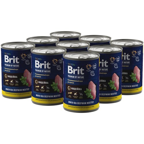 BRIT PREMIUM BY NATURE, Консервы с индейкой для щенков всех пород, 410г по 9 шт в уп фото