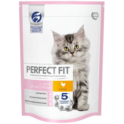 Сухой корм для котят Perfect Fit Junior, с курицей 2 шт. х 190 г фото