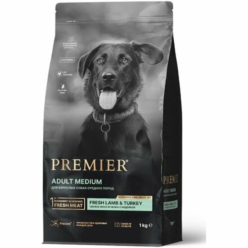 Корм сухой Premier Pet Premier Ягненок с индейкой для взрослых собак средних пород, 1 кг фото