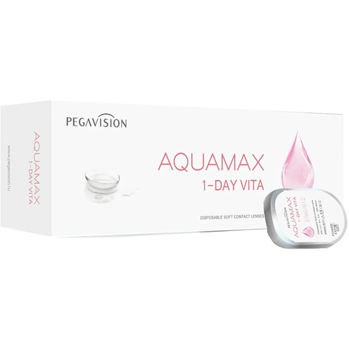 Контактные линзы Pegavision Aquamax 1 Day Vita, 30 шт., R 8,6, D -3,75, бесцветный, 1 уп. фото