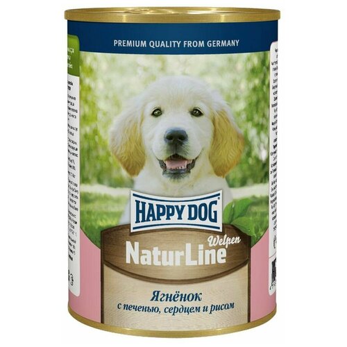 корм для щенков Happy Dog NaturLine, ягненок, печень, сердце, с рисом 1 уп. х 1 шт. х 410 г фото