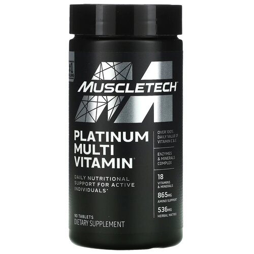 MuscleTech Platinum Multivitamin, 100 г, 90 шт. фото