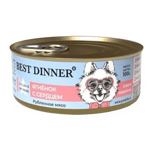 Корм консервированный Best Dinner Vet Profi Gastro Intestinal для собак с Ягненок, сердце, 12 ш 100 г фото