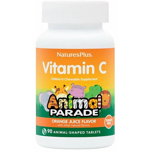 Таблетки Natures Plus Animal Parade Vitamin C без сахара таб. жев., 100 г, 250 мг, 90 шт. фото