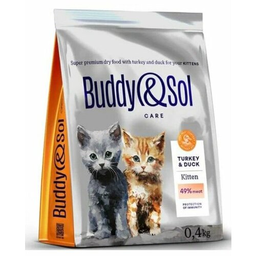 Сухой корм для котят с индейкой и уткой Buddy&Sol Care Kitten, 400 гр фото