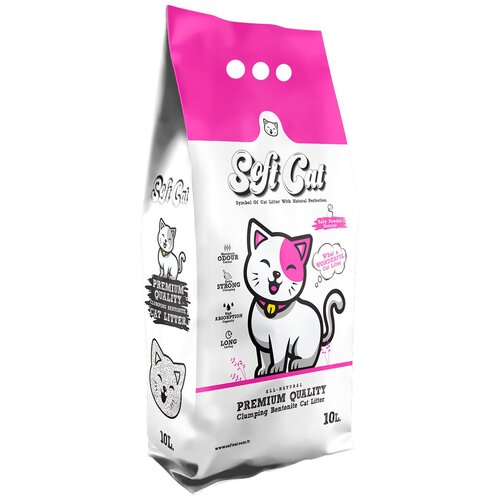 ​​Наполнитель для кошек Soft Cat, комкующийся с ароматом детской присыпки 10 л фото